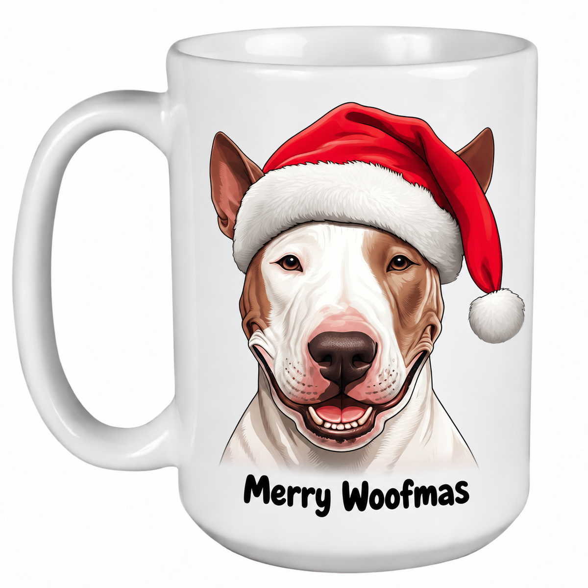 Bull Terrier White and Brown (Face) - 450ml Christmas Mug