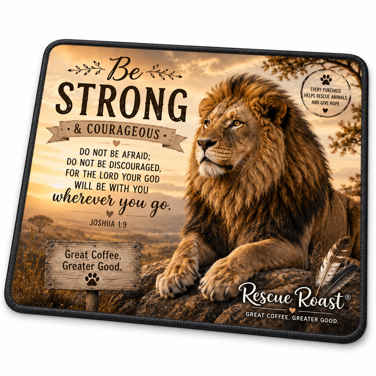 Rescue Roast® Lion Scripture Mousepad