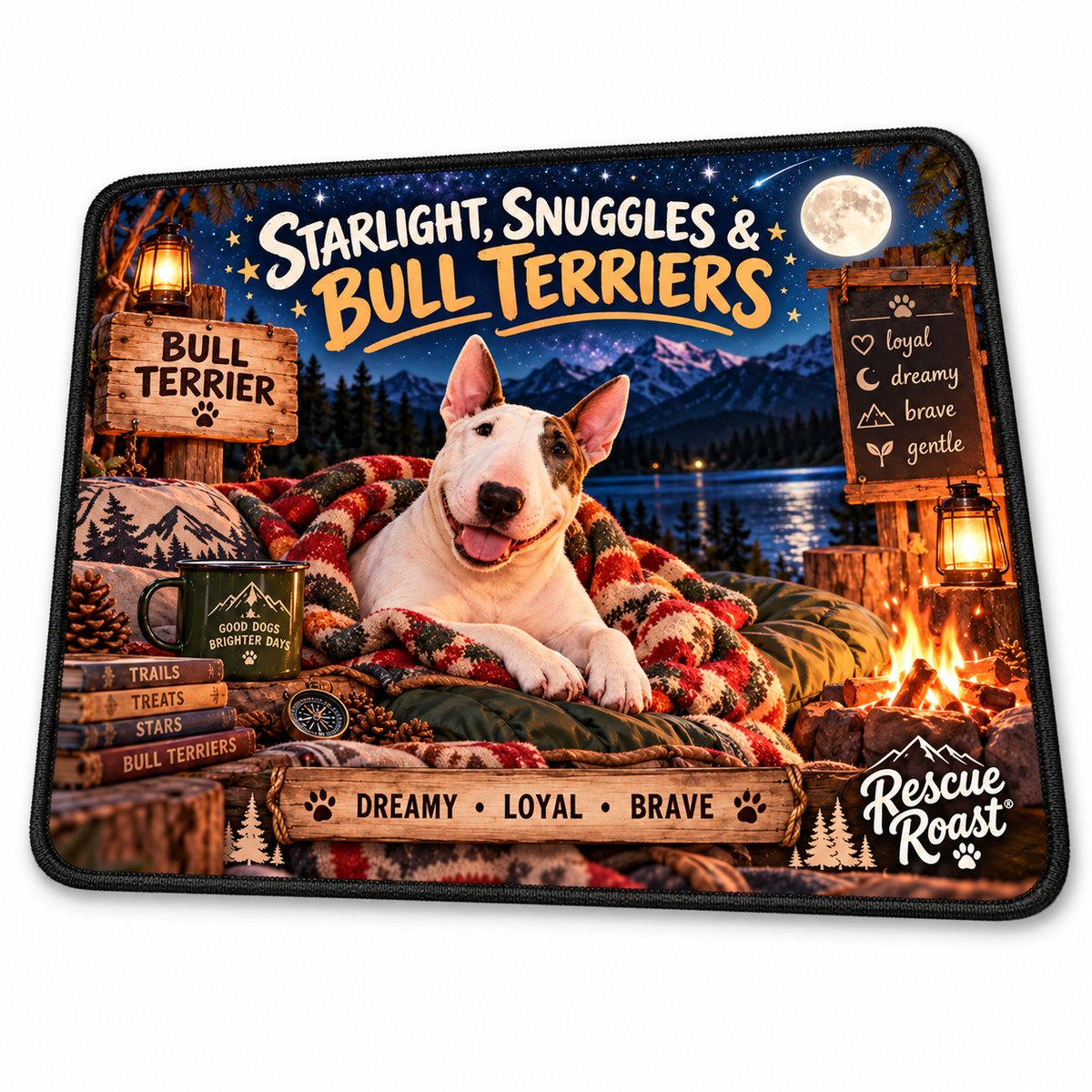 Rescue Roast® Bull Terrier – Starlight & Snuggles Mousepad