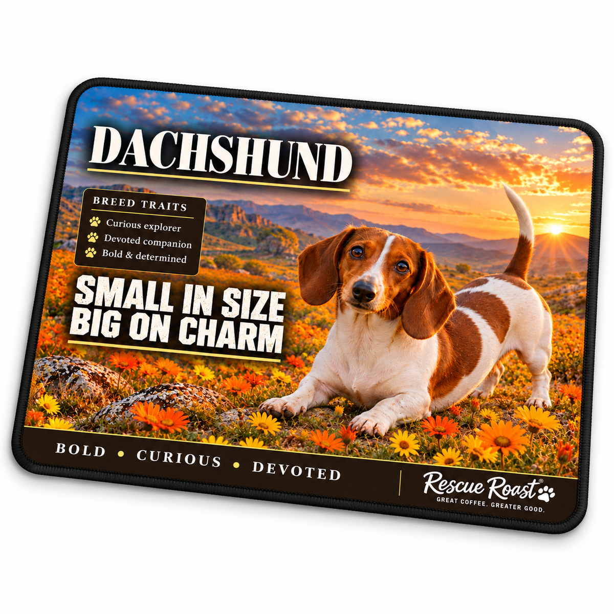 Rescue Roast® Dachshund – Small in Size, Big on Charm Mousepad