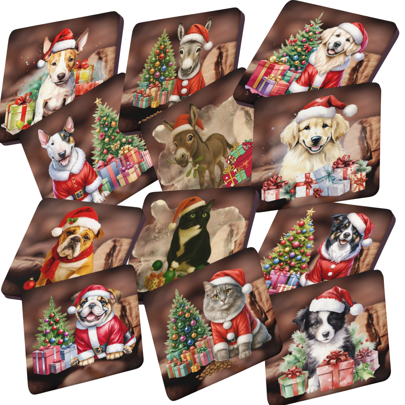 12 Pack Coaster Stocking Filler - MIX DESIGN