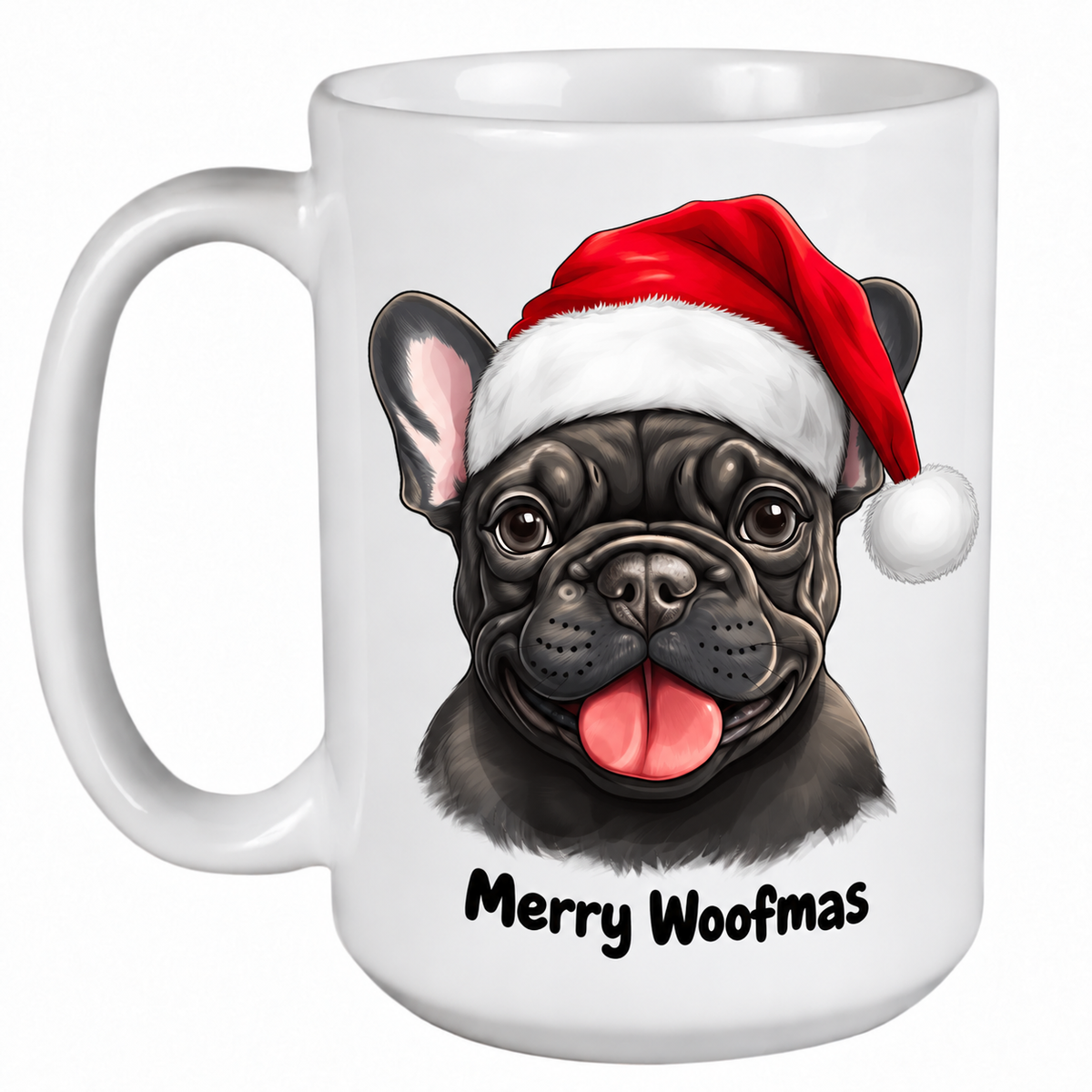 French Bulldog Black (Face) - 450ml Christmas Mug