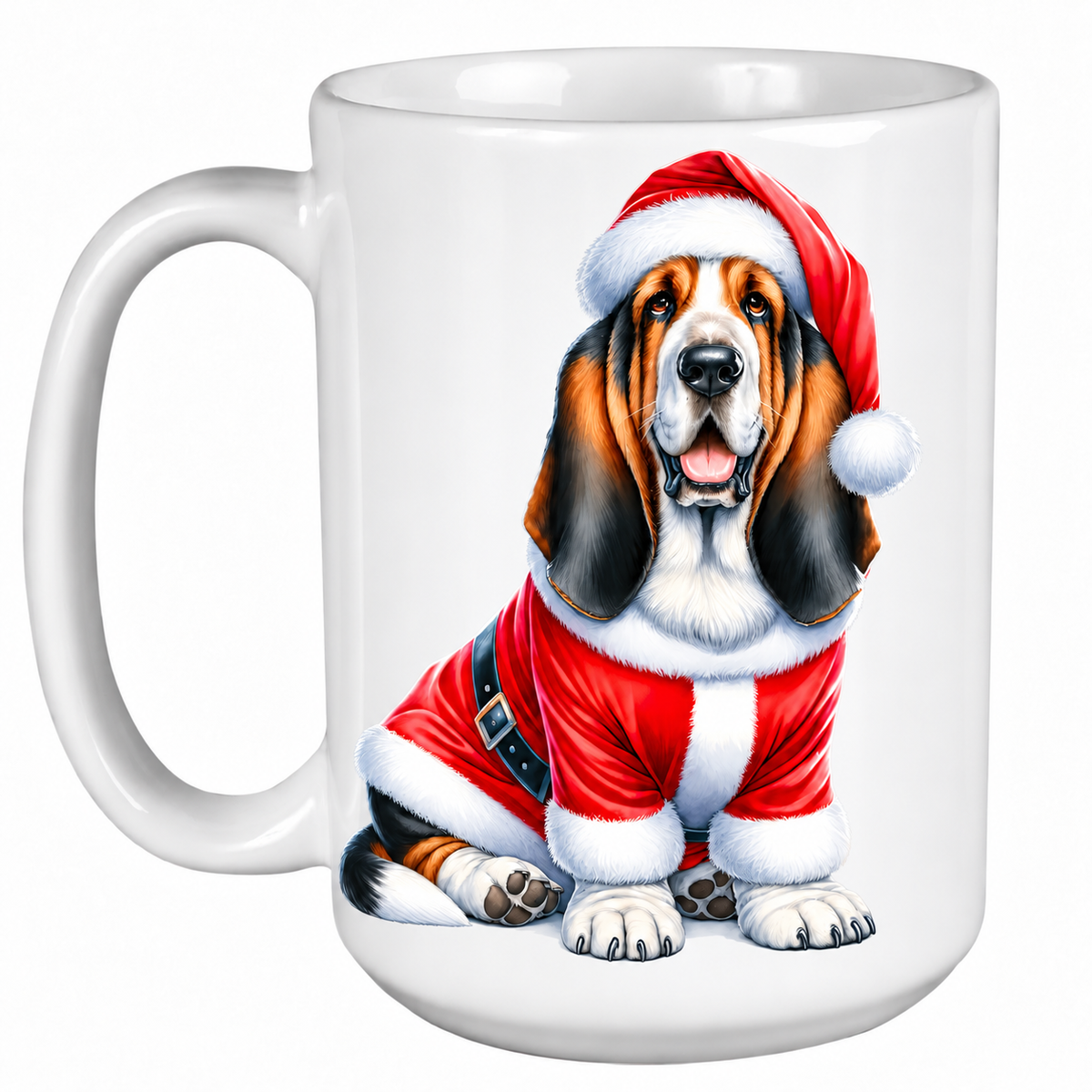 Basset Hound (Santa's Little Helper) - 450ml Christmas Mug