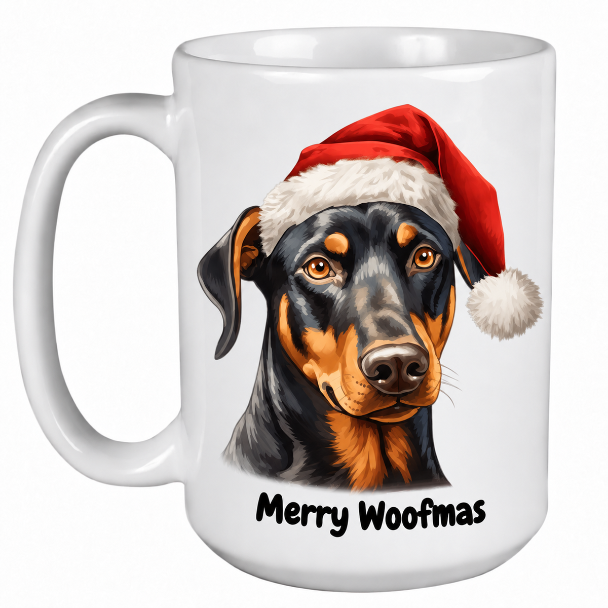 Rescue Roast® Doberman Christmas mug – Woofmas