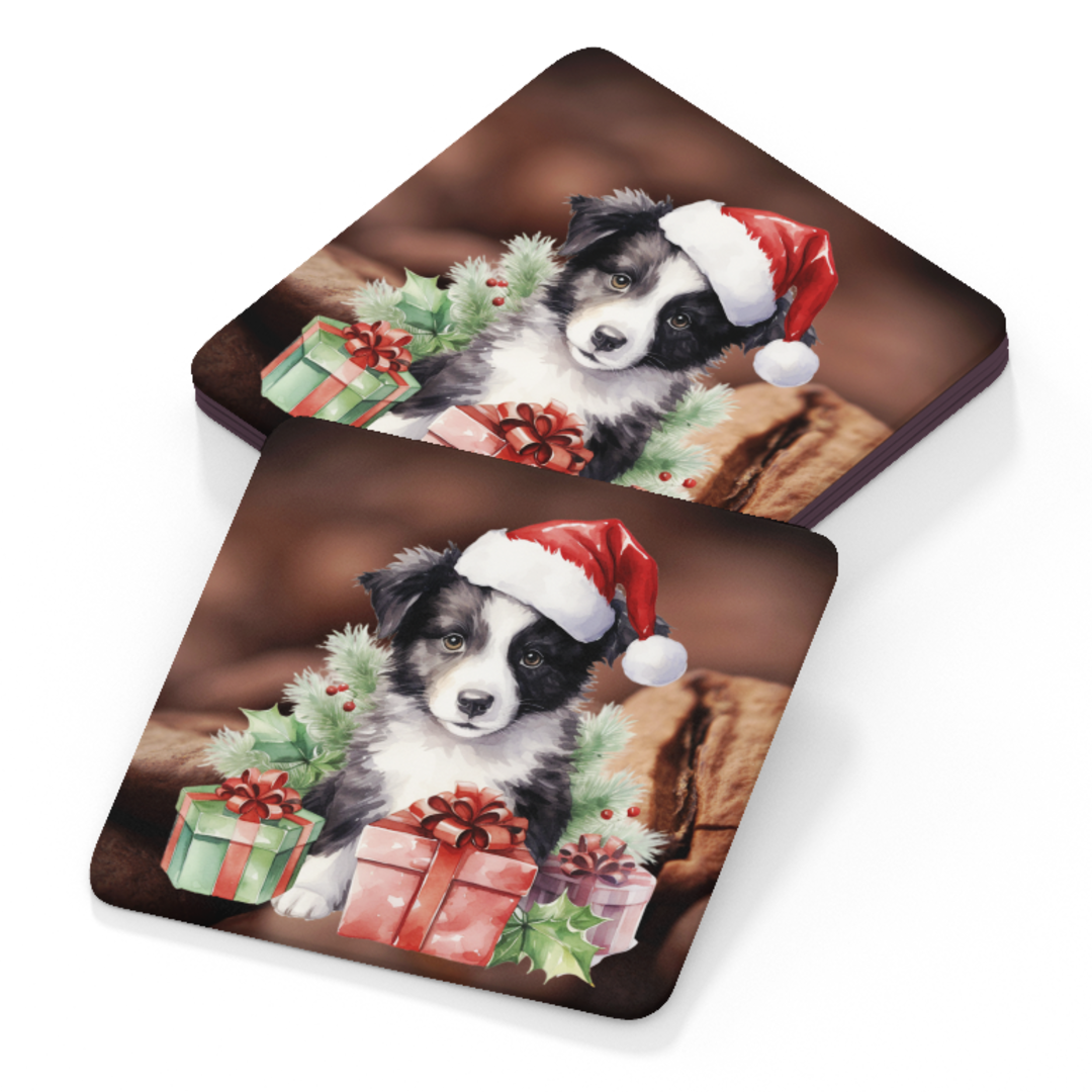 Border Collie Coaster - Christmas Design C