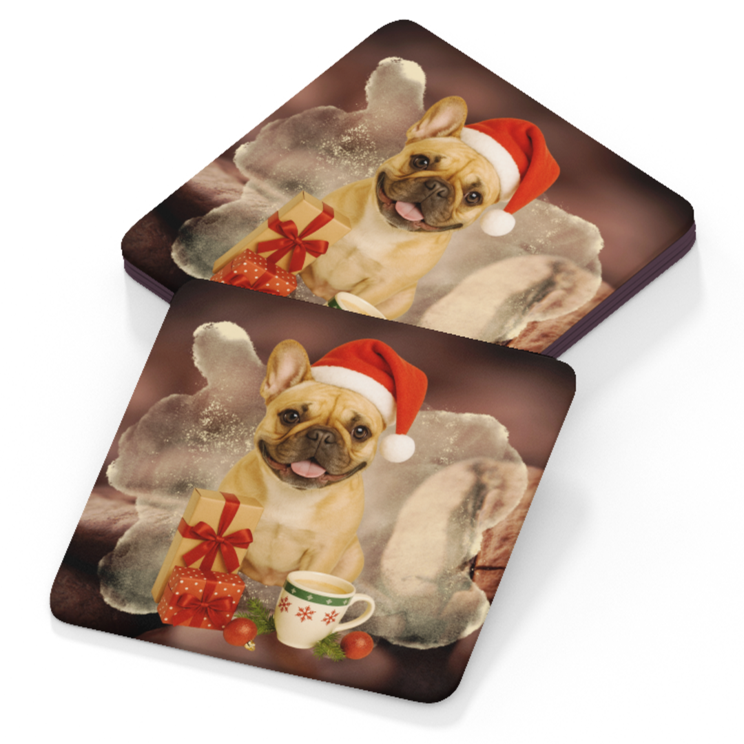 Frenchie Coaster - Christmas Design B
