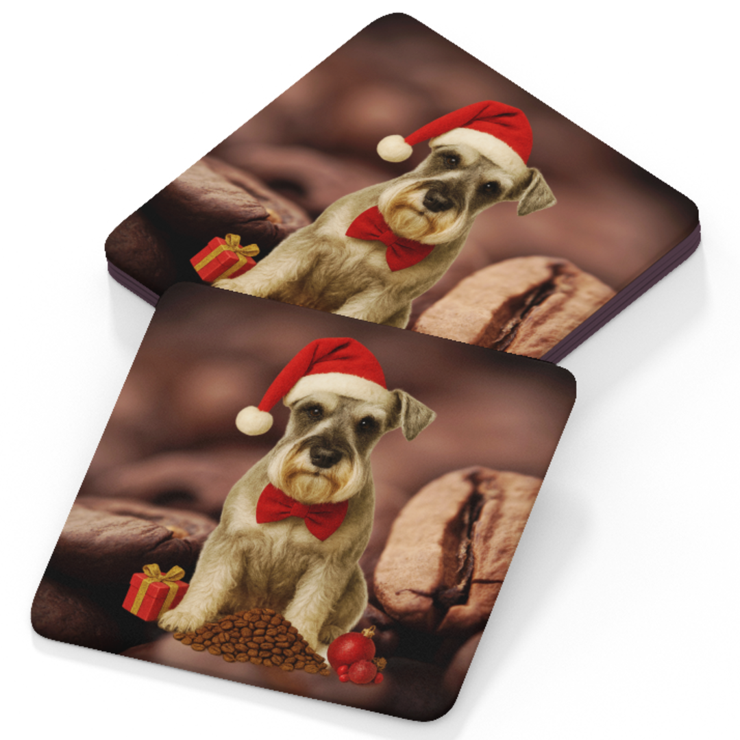 Schnauzer Coaster - Christmas Design B