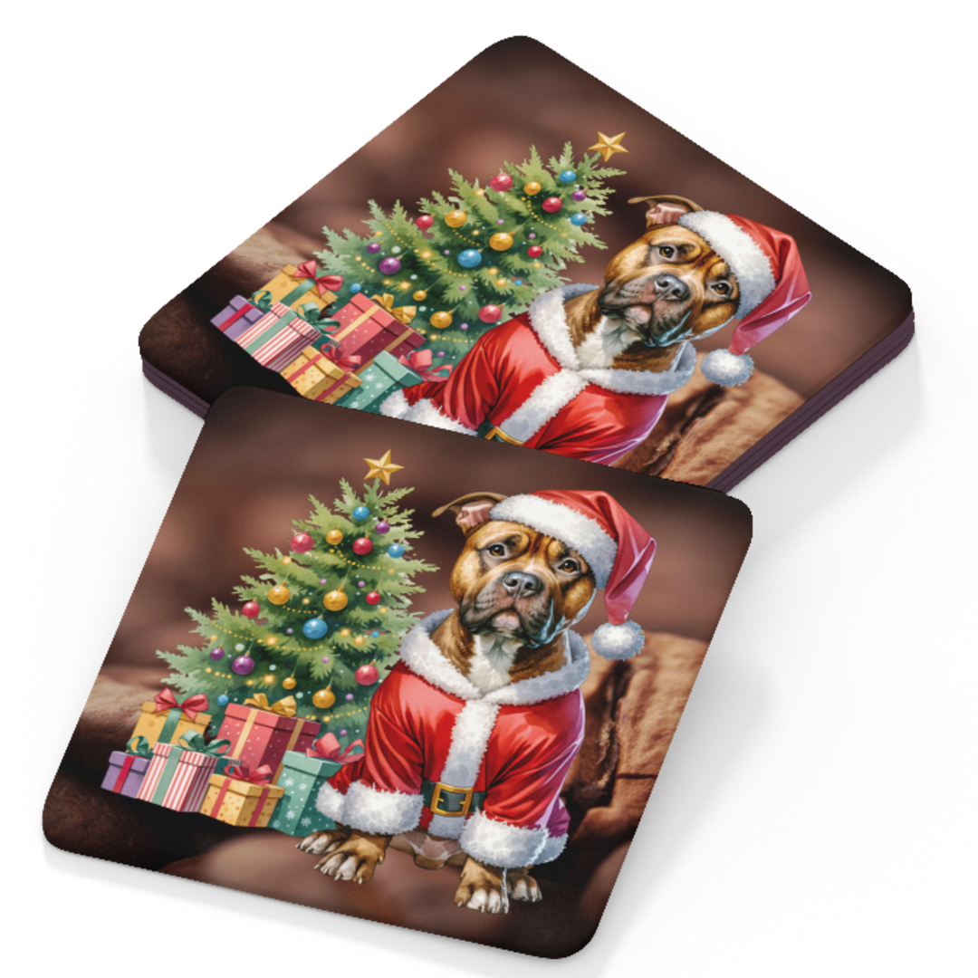 Pit Bull Coaster - Christmas Design A