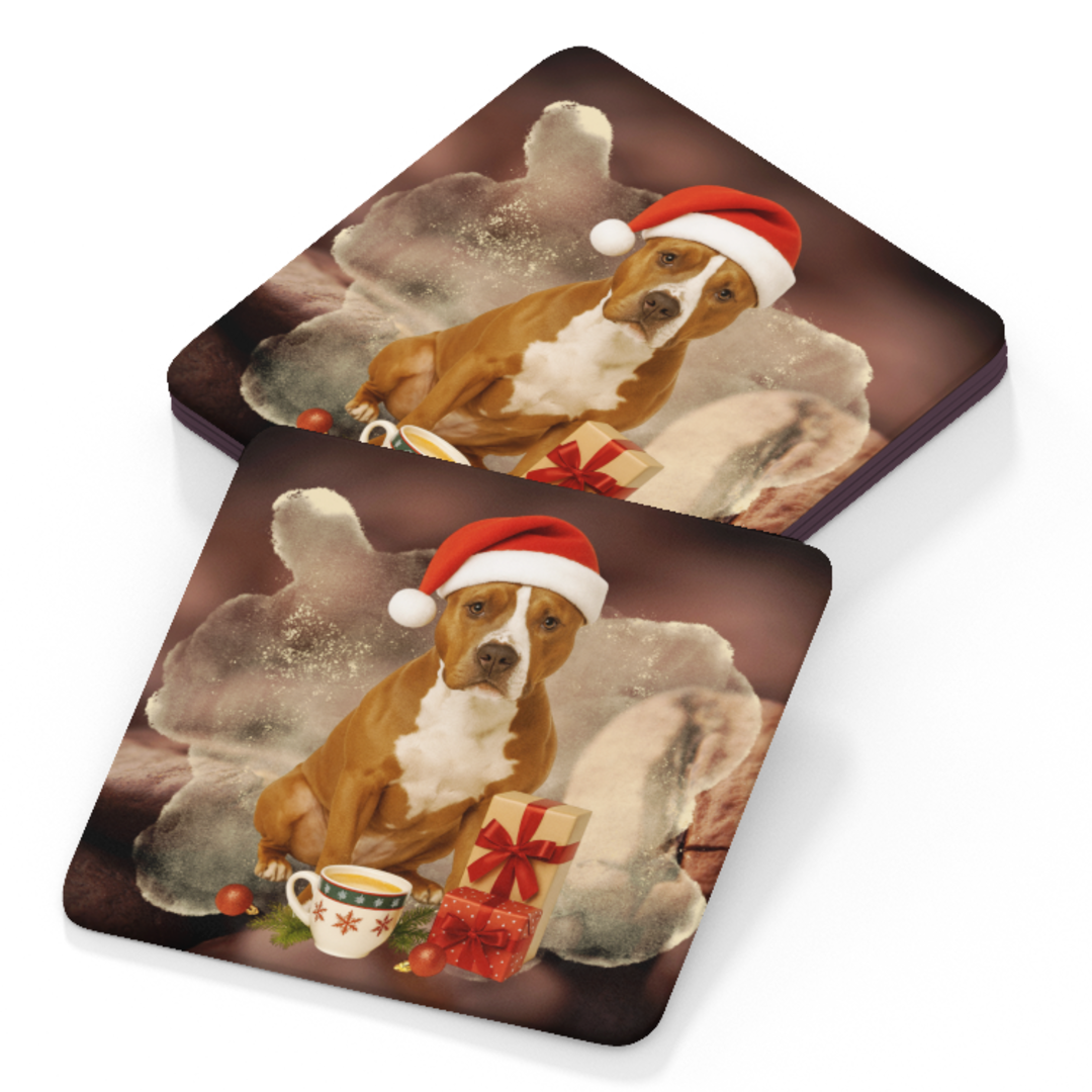 Pit Bull Coaster - Christmas Design B