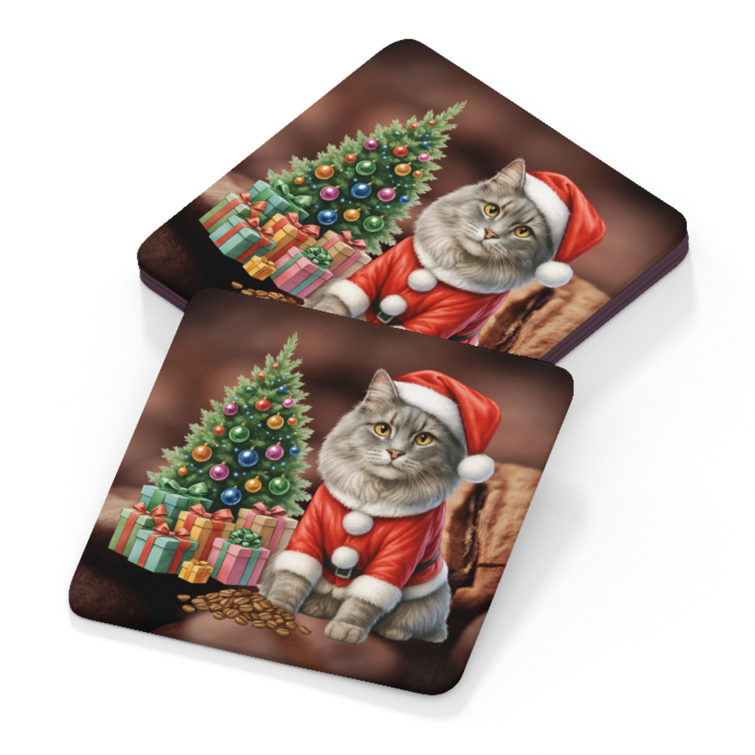 Cat Coaster - Christmas Design A