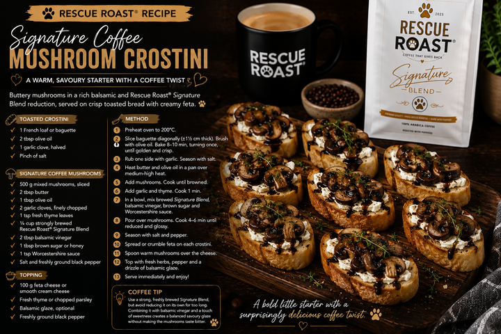 Signature Coffee & Balsamic Mushroom Crostini