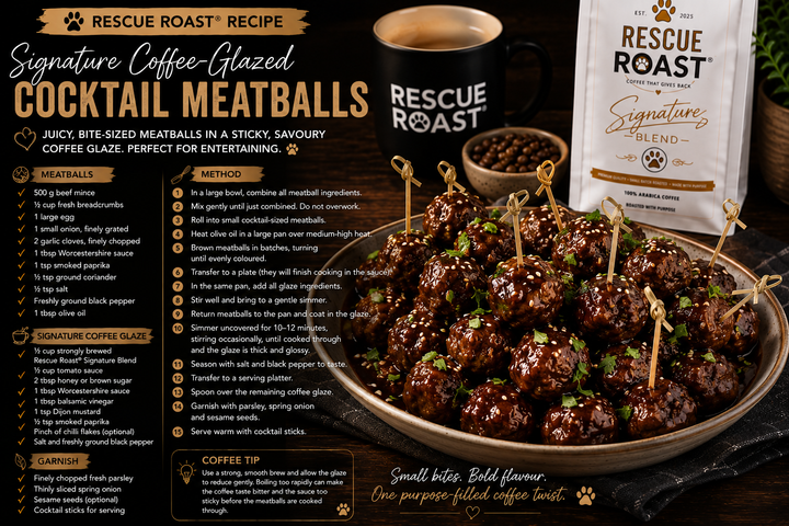 Signature Coffee-Glazed Cocktail Meatballs