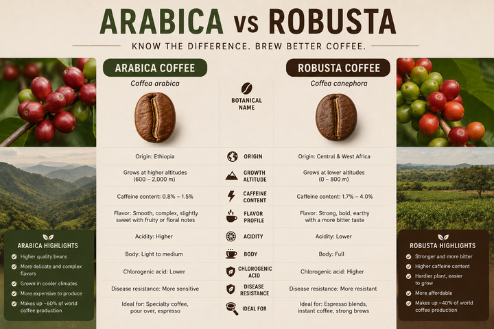 Arabica vs Robusta: What's the Difference?