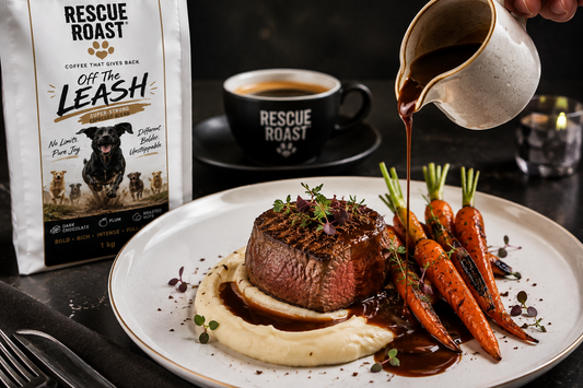 Fine Dining - Off The Leash Beef Fillet with Espresso Jus, Celeriac Purée & Charred Baby Carrots