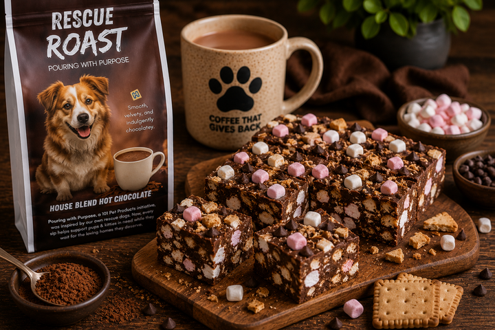 Hot Chocolate Rocky Road Fridge Slice