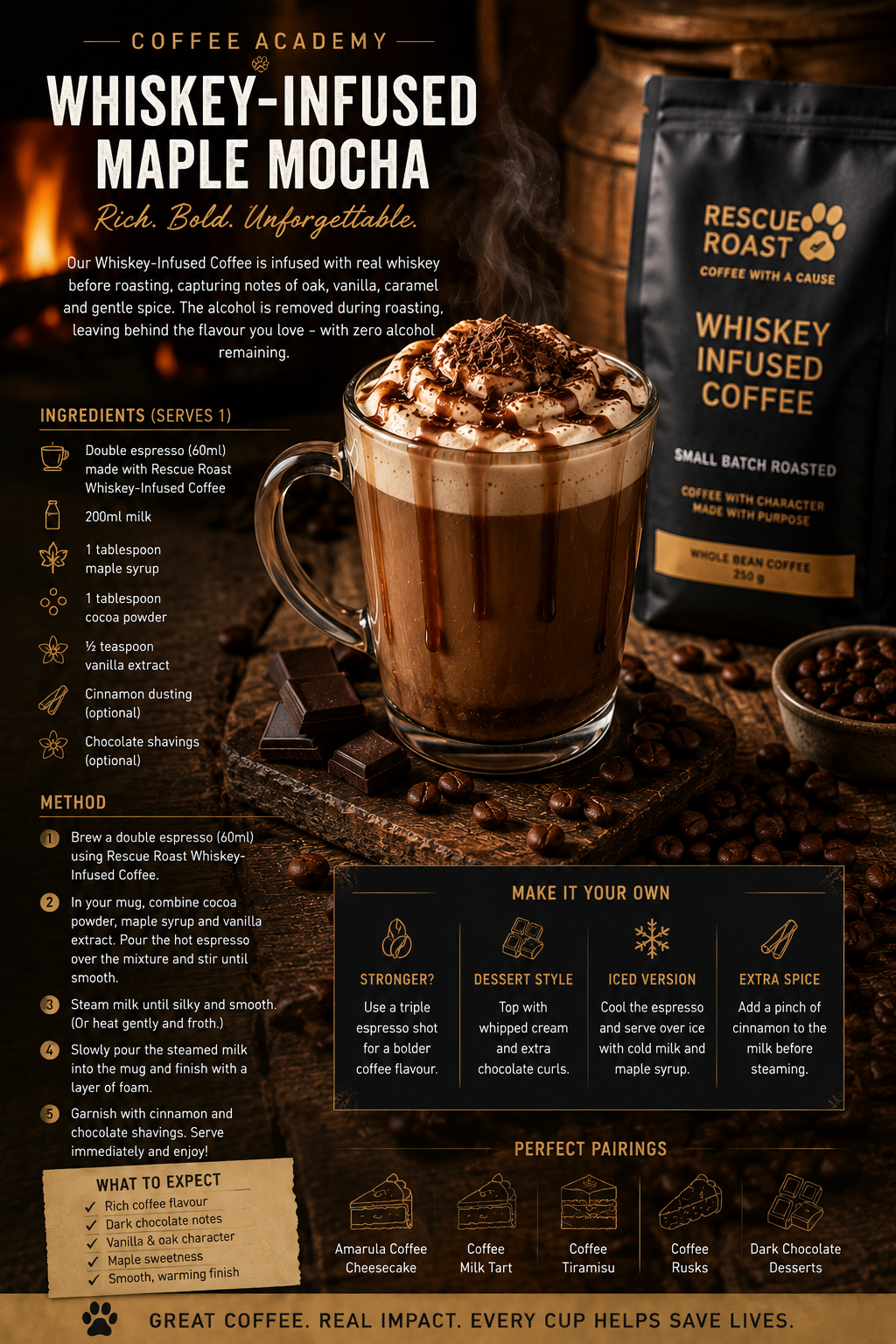 Rescue Roast Whiskey-Infused Maple Mocha