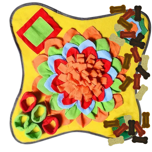 Rainbow Snuffle Mat with Moisty Mini Bones - For Fun and Enrichment