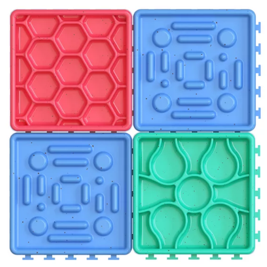 4-block Lick Mat Slow Feeder Combo + 250g Mutelo Spread for Licking Fun