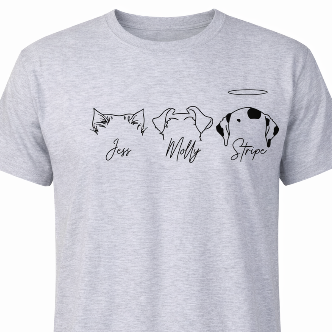 Personalised Pet Ear Unisex T-shirt