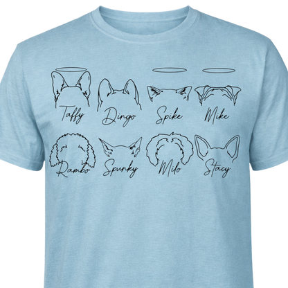Personalised Pet Ear Unisex T-shirt