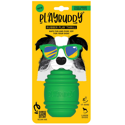 PlayBuddy Rubber Thrill – for dogs that love to chase, chew, and be challenged (M/L/XL)