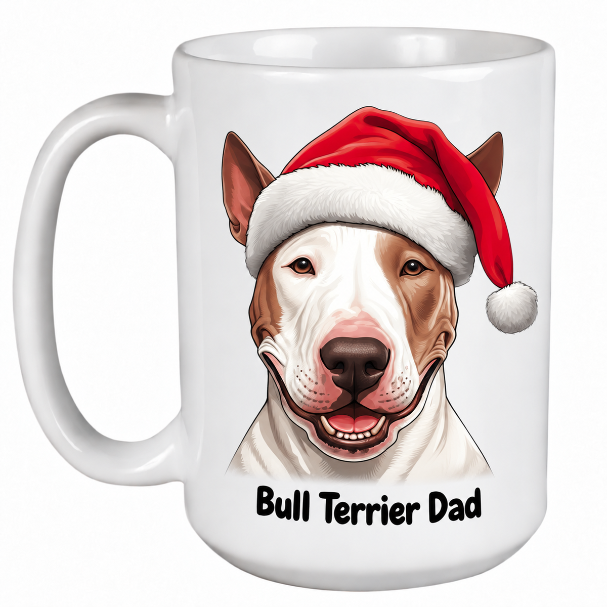 Bull Terrier White and Brown (Face) - 450ml Christmas Mug