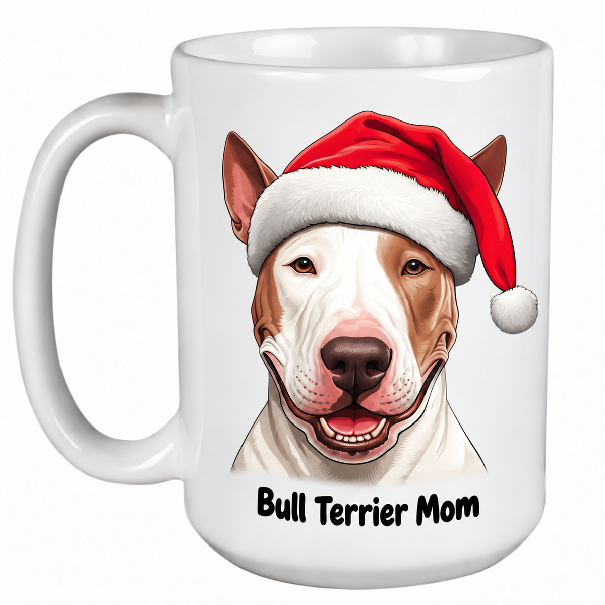 Bull Terrier White and Brown (Face) - 450ml Christmas Mug