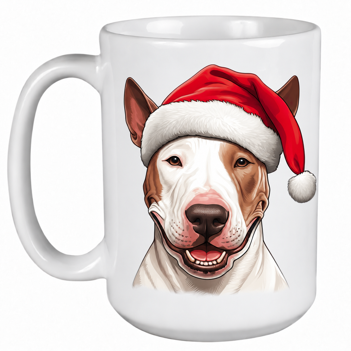 Bull Terrier White and Brown (Face) - 450ml Christmas Mug