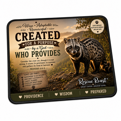 Rescue Roast® Civet Cat Scripture Mousepad