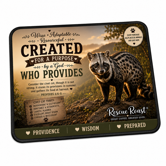 Rescue Roast® Civet Cat Scripture Mousepad