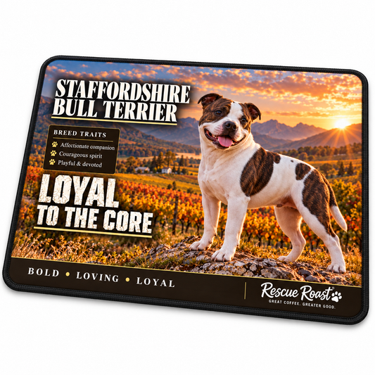 Rescue Roast® Staffordshire Bull Terrier – Loyal to the Core Mousepad