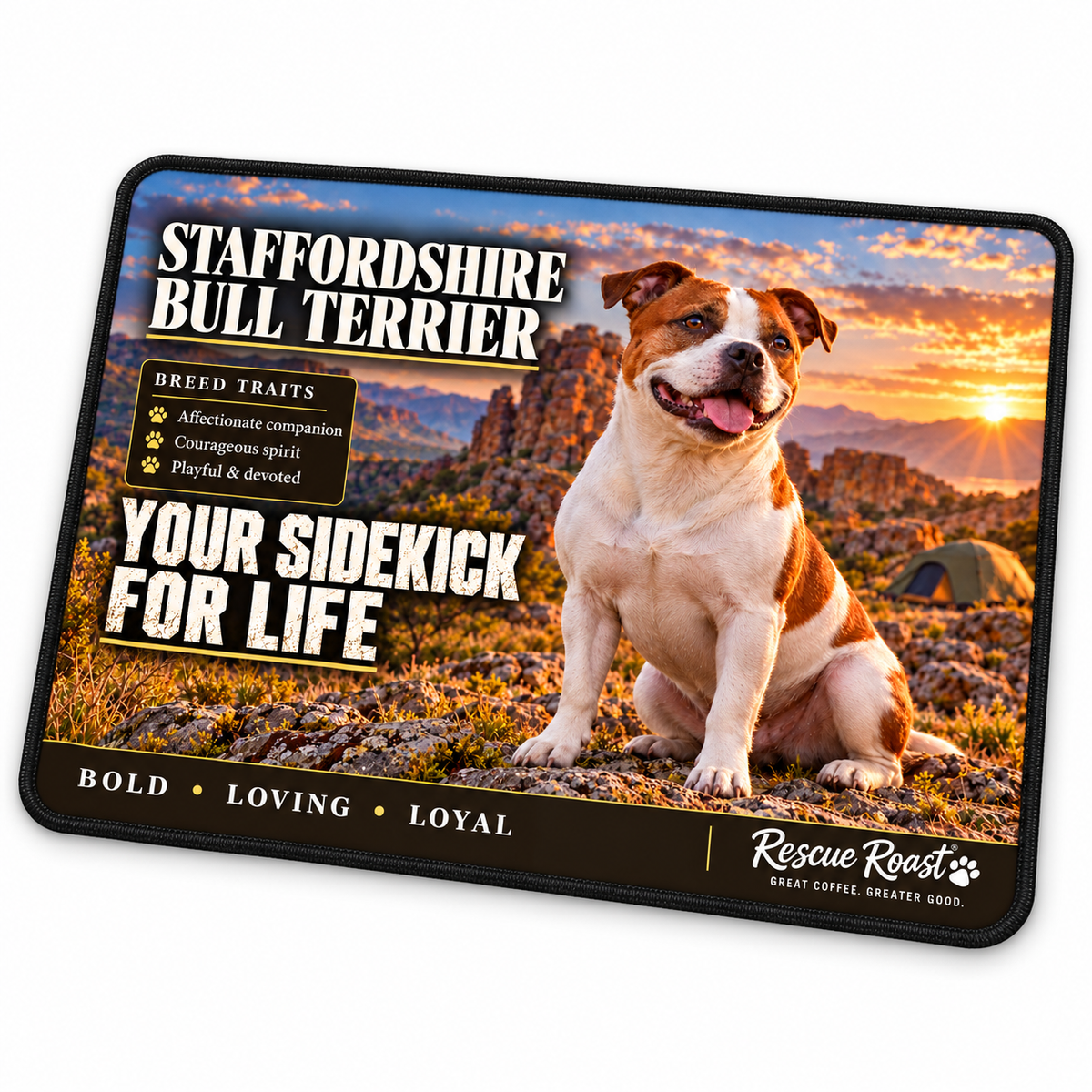 Rescue Roast® Staffordshire Bull Terrier – Your Sidekick for Life Mousepad