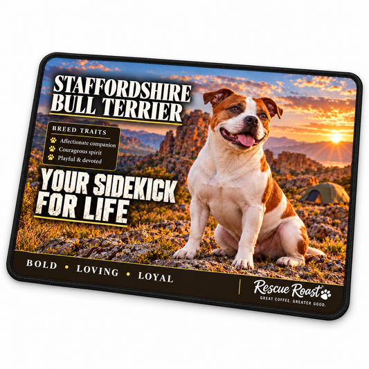Rescue Roast® Staffordshire Bull Terrier – Your Sidekick for Life Mousepad