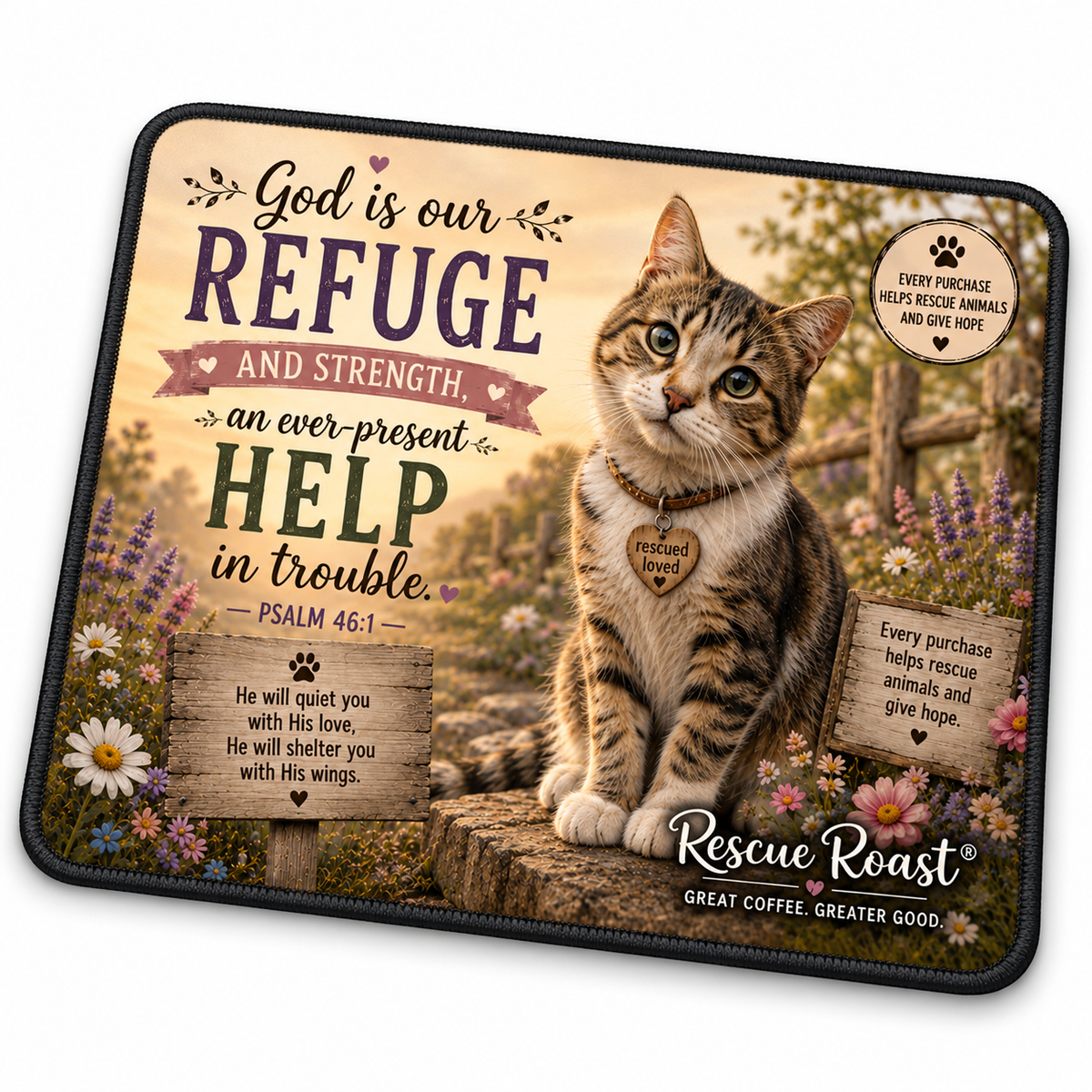Rescue Roast® Cat Scripture Mousepad