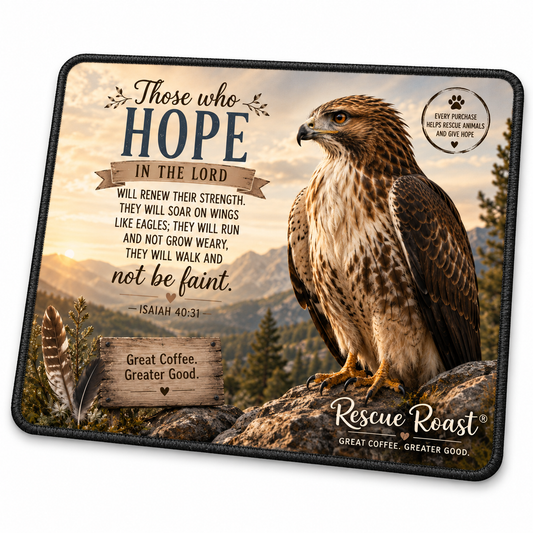 Rescue Roast® Bird of Prey Scripture Mousepad
