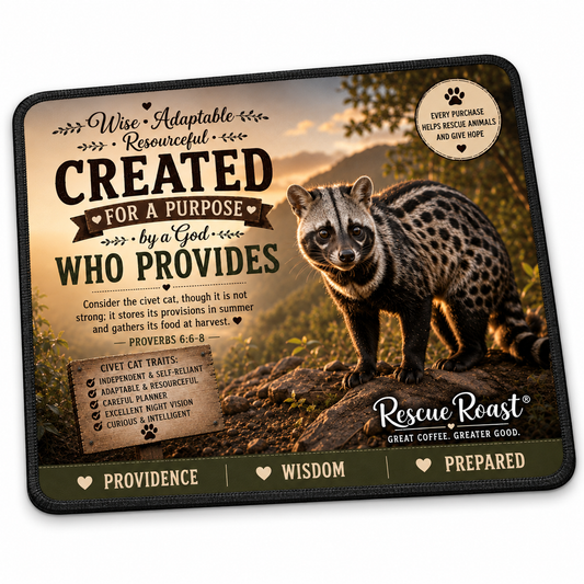 Rescue Roast® Civet Cat Scripture Mousepad