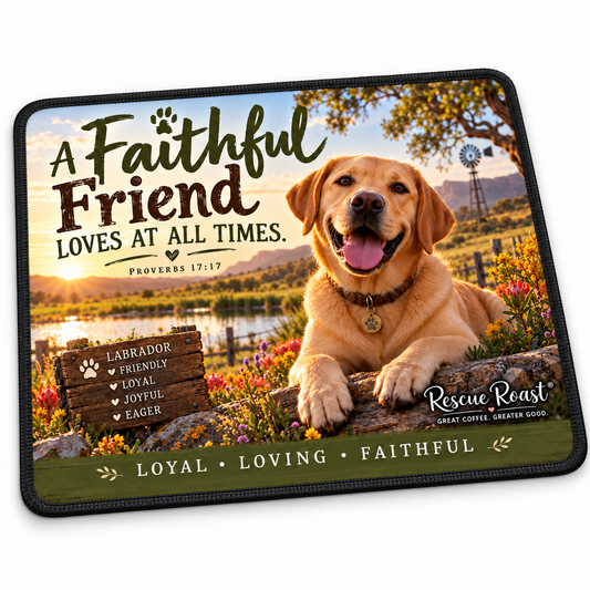 Rescue Roast® Labrador Scripture Mousepad