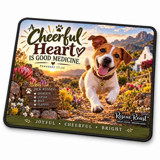 Rescue Roast® Jack Russell Scripture Mousepad
