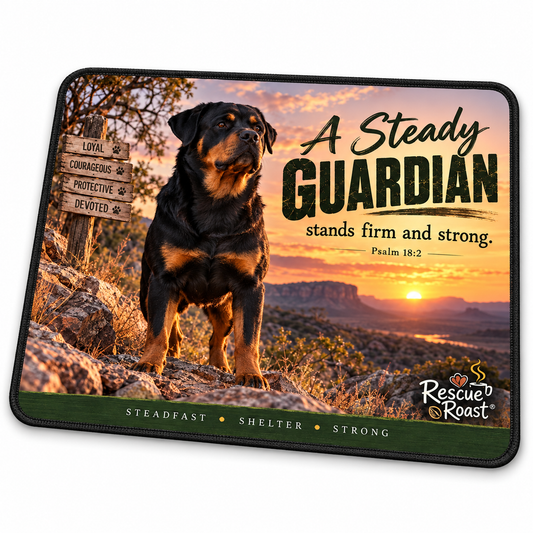 Rescue Roast® Rottweiler Scripture Mousepad