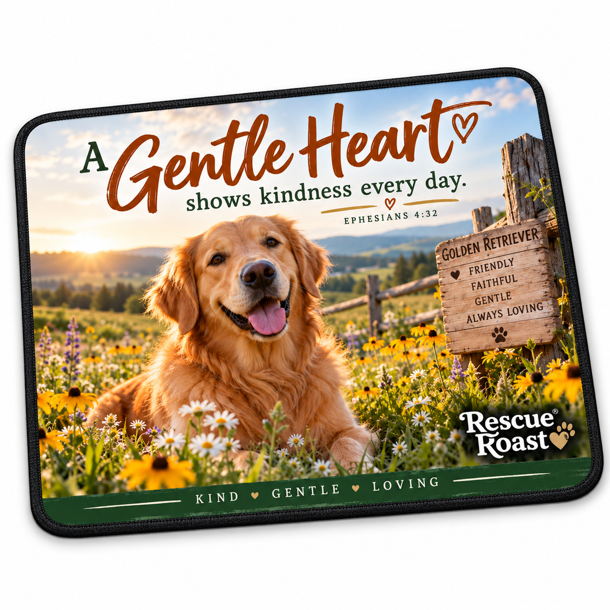 Rescue Roast® Golden Retriever Scripture Mousepad