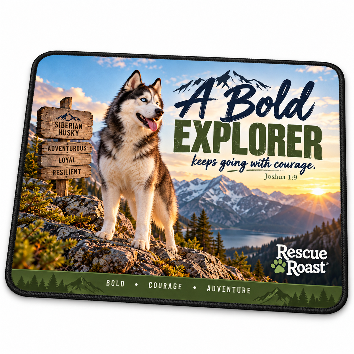 Rescue Roast® Siberian Husky Scripture Mousepad