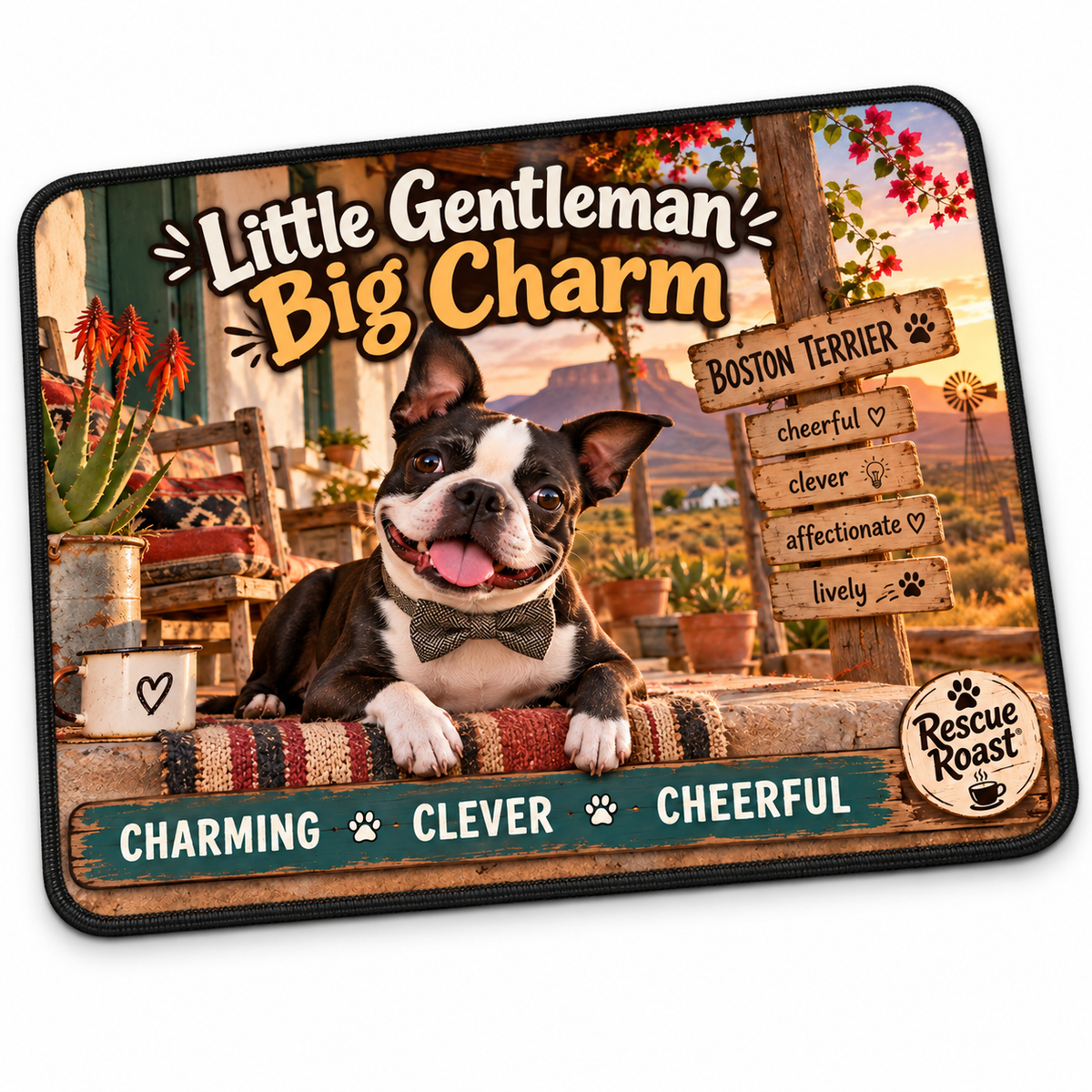 Rescue Roast® Boston Terrier Mousepad