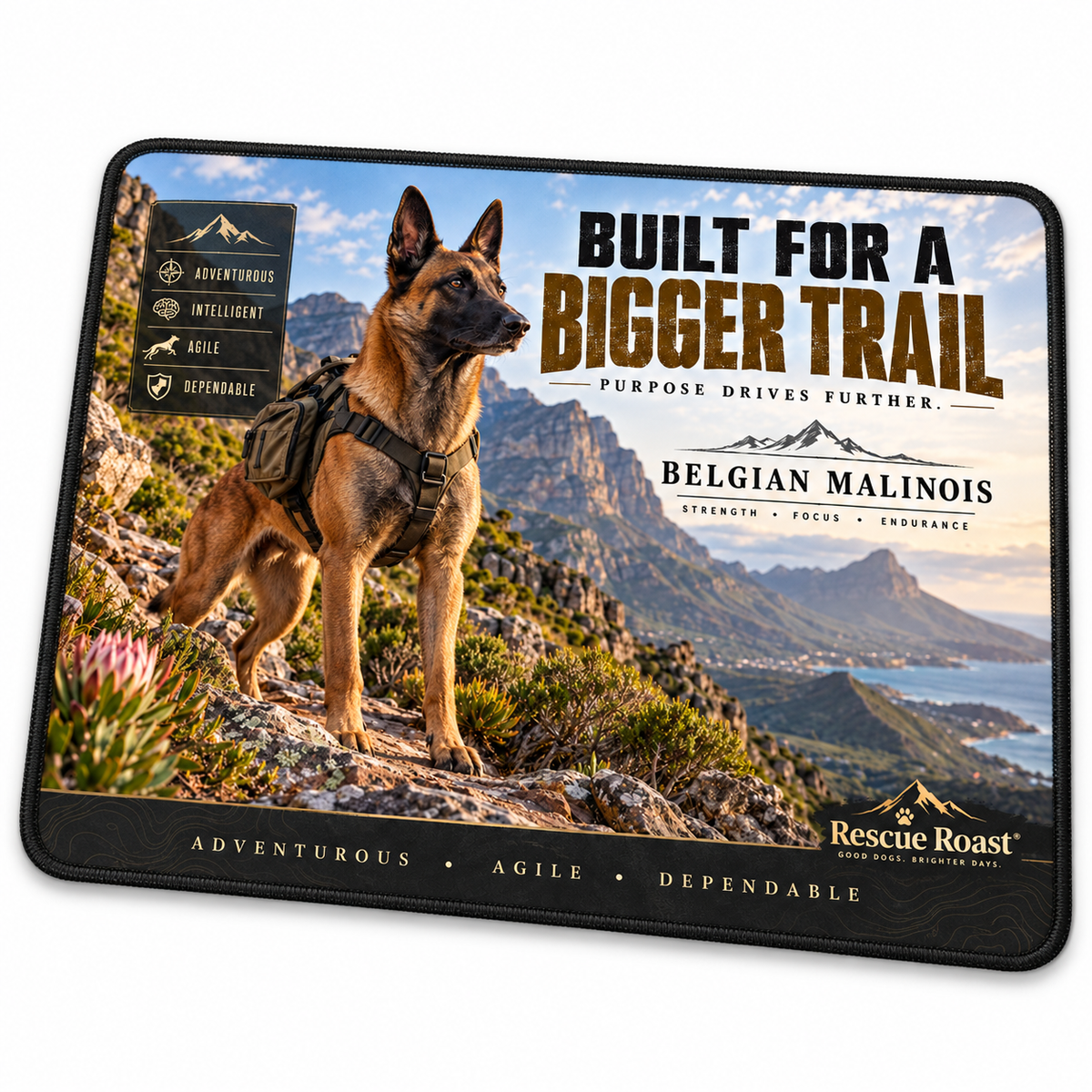 Rescue Roast® Belgian Malinois – Built for a Bigger Trail Mousepad