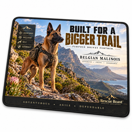 Rescue Roast® Belgian Malinois – Built for a Bigger Trail Mousepad