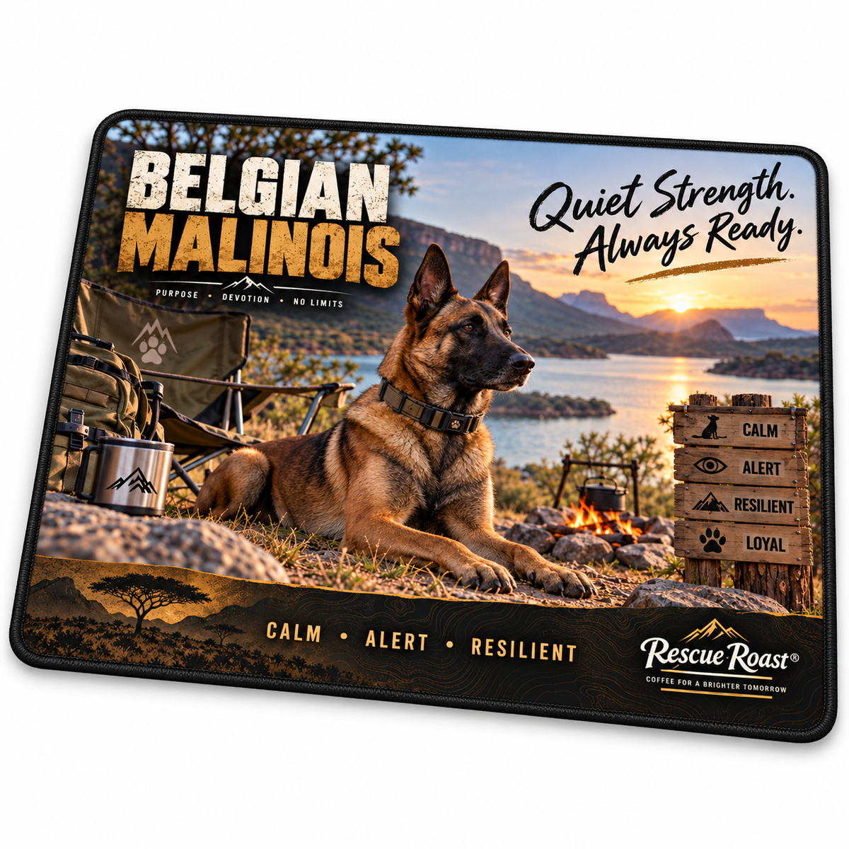 Rescue Roast® Belgian Malinois – Quiet Strength Mousepad