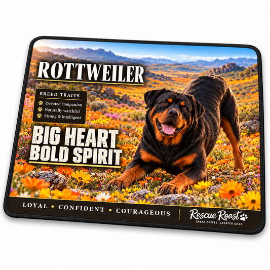 Rescue Roast® Rottweiler – Big Heart, Bold Spirit Mousepad