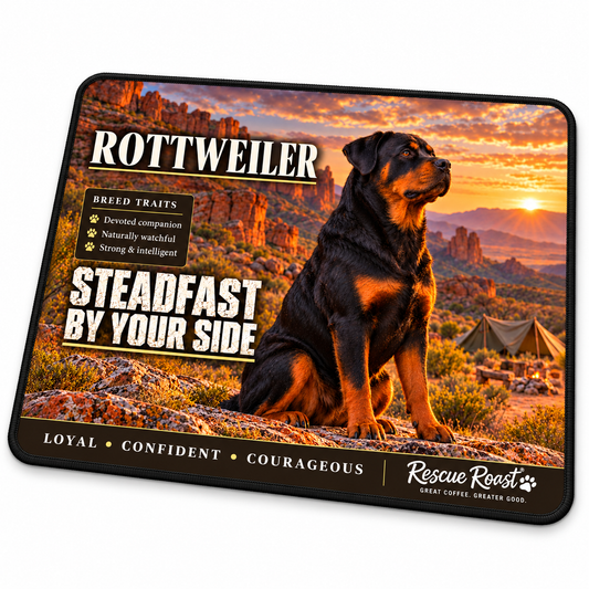 Rescue Roast® Rottweiler – Steadfast by Your Side Mousepad