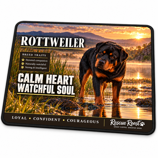 Rescue Roast® Rottweiler – Calm Heart, Watchful Soul Mousepad
