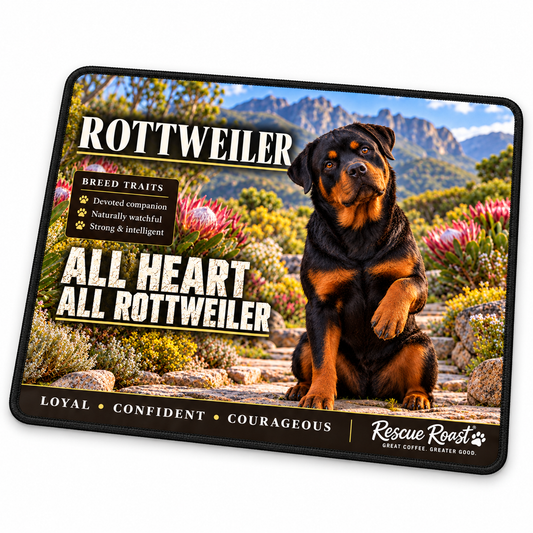 Rescue Roast® Rottweiler – All Heart, All Rottweiler Mousepad