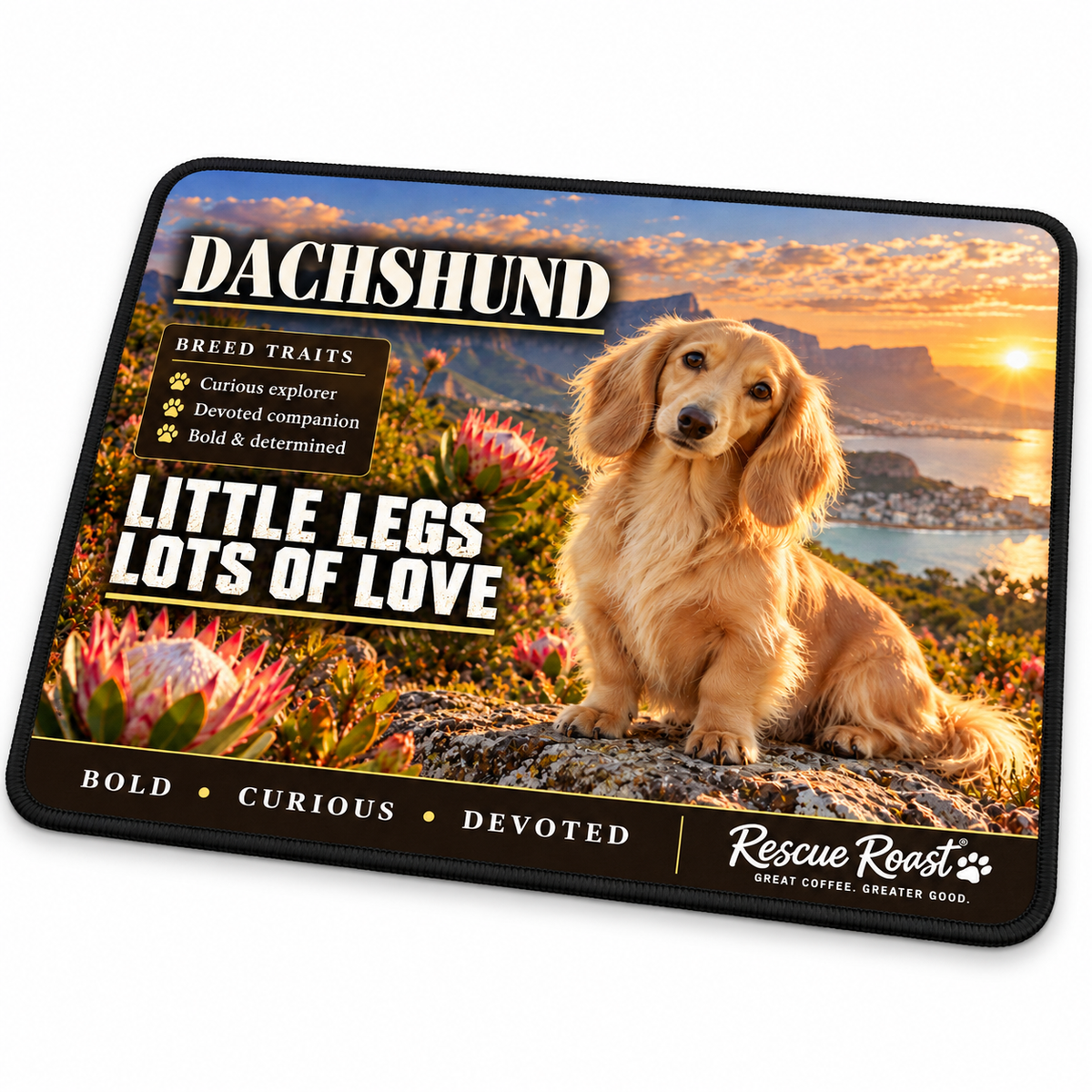 Rescue Roast® Dachshund – Little Legs, Lots of Love Mousepad